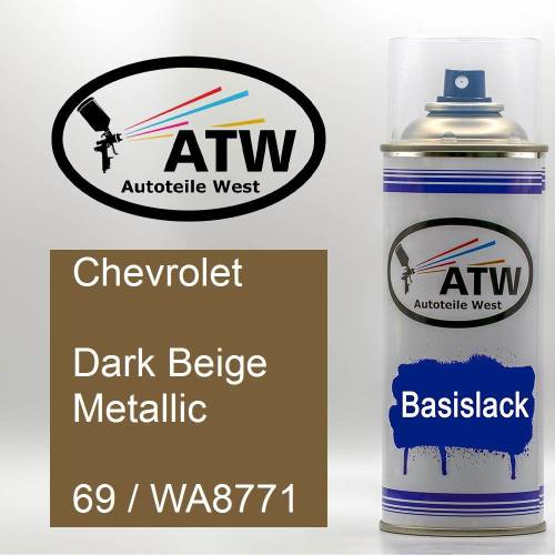 Chevrolet, Dark Beige Metallic, 69 / WA8771: 400ml Sprühdose, von ATW Autoteile West.